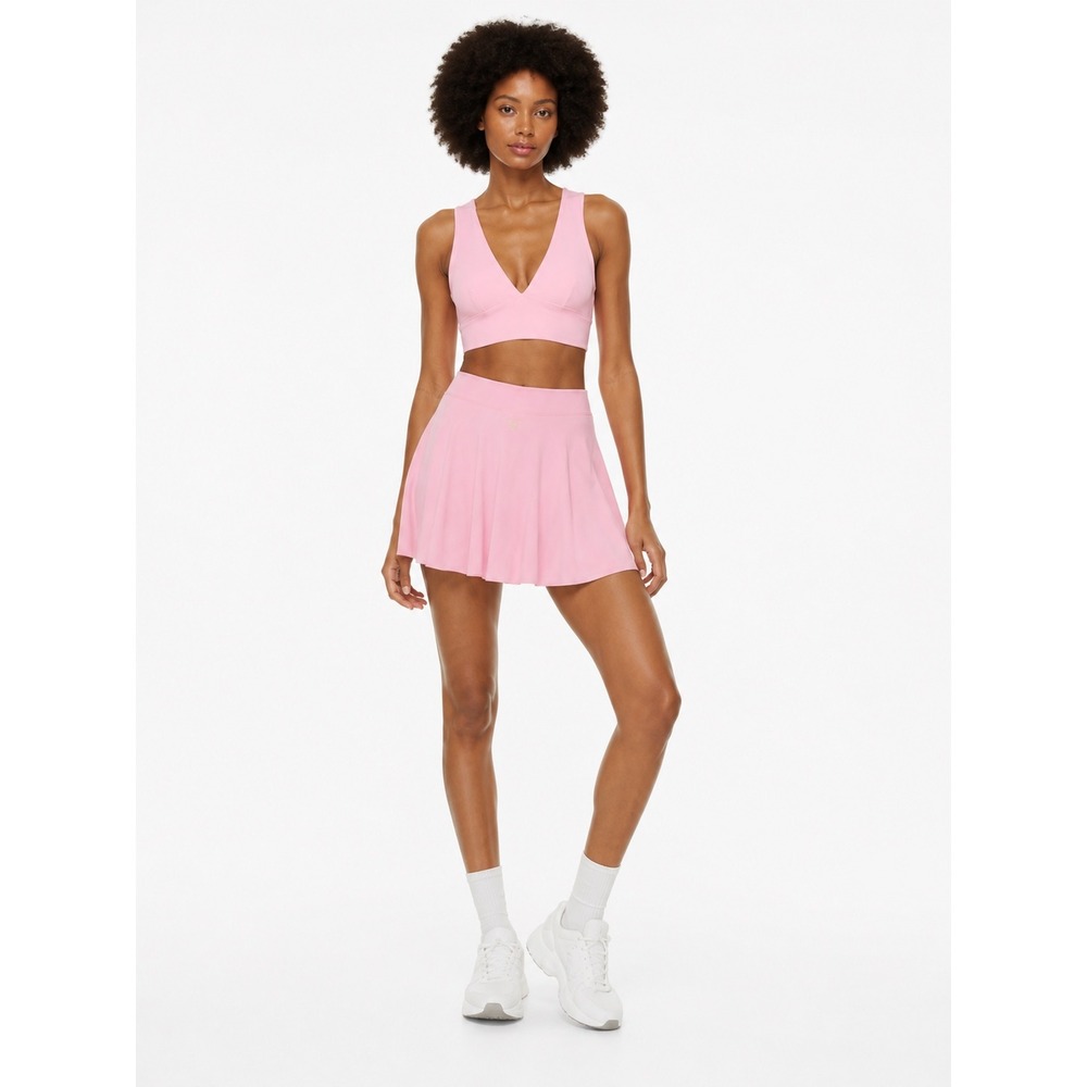 Aritzia Golden Butter Baseline Micro Skirt & Plunge Bra Top Pink Set Size S NWT